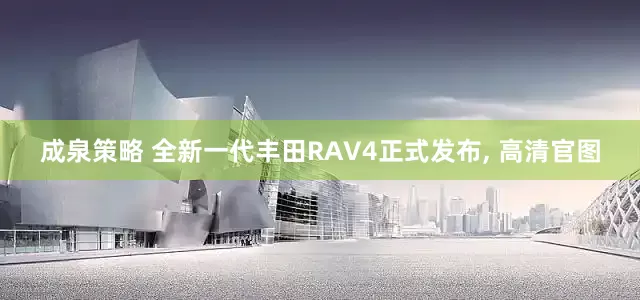成泉策略 全新一代丰田RAV4正式发布, 高清官图